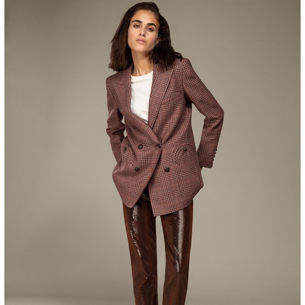 NWT Blazé-Milano Marybelle Plaid Double-Breasted Blazer